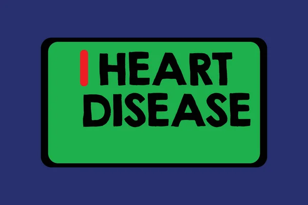 Conceptual hand writing showing Heart Disease. Business photo text Heart disorder Conditions that involve blocked blood vessels — Stock Photo, Image