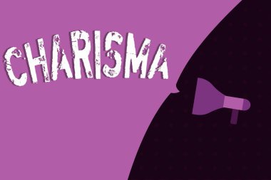 Kavramsal el karizma gösterilen yazma. Çekici çekicilik veya diğerlerinde bağlılık ilham çekicilik vitrine iş fotoğraf