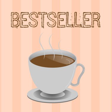 Bestseller gösterilen metin işareti. Çok sayıda başarılı literatürde kavramsal fotoğraf kitap ürün sattı