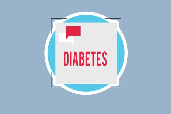 Texto manuscrito Diabetes. Concepto que significa enfermedad en la que la capacidad del cuerpo para la hormona insulina se ve afectada — Foto de Stock