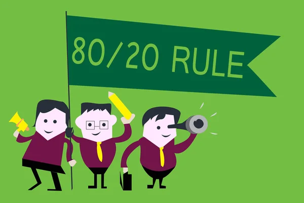 Handgeschreven tekst 80 20 regel. Begrip betekenis Pareto principe 80 procent effecten komen uit 20 oorzaken — Stockfoto