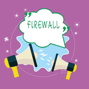 Firewall 'dan el yazısı metni. Kavram, ağ veya sistemi güvenlik duvarı ile yetkisiz erişimden korumak anlamına gelir