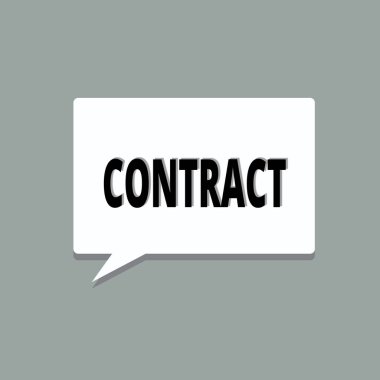 El yazısı metin sözleşme. Yazılı veya sözlü anlaşma özellikle bir anlam kavramı istihdamına ilişkin