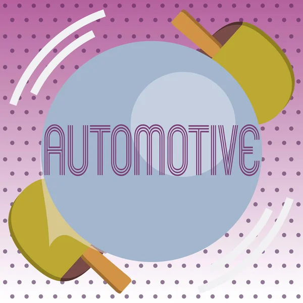 A kézírás szöveg Automotive. Fogalom jelentése Selfpropelled kapcsolódó gépjárművek motor autók autók — Stock Fotó