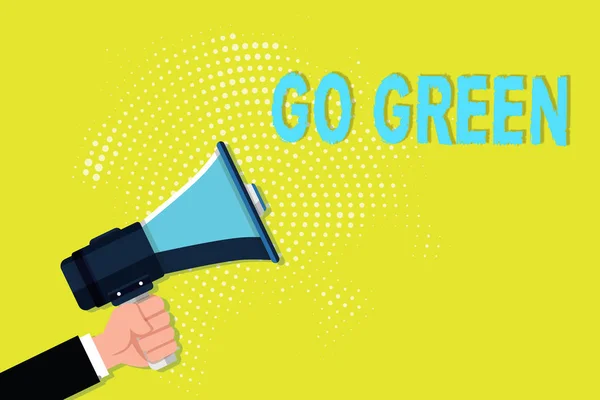Kirjoitan viestiä, jossa näkyy Go Green. Business valokuva esittelee tehdä ympäristöystävällisempiä päätöksiä vähentää kierrätystä — kuvapankkivalokuva