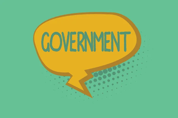 Text sign showing Government. Conceptual photo Group of showing with authority to govern country state company — Stock Photo, Image