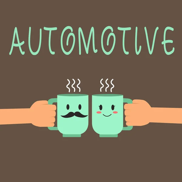 Texto para escrita de palavras Automotive. Conceito de negócio para auto-propulsão Relacionado com veículos a motor automóveis — Fotografia de Stock