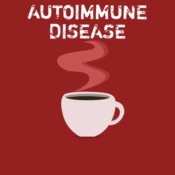 Textový znak ukazovat autoimunitní onemocnění. Konceptuální fotografie neobvyklé protilátky, které se zaměřují své vlastní tělesné tkáně — Stock fotografie