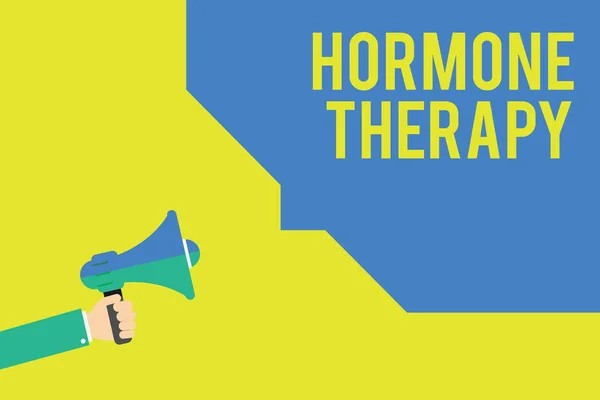 Szó szöveg írása hormon terápia. Üzleti koncepció használata a hormonok, klimaxos tünetek kezelésére — Stock Fotó