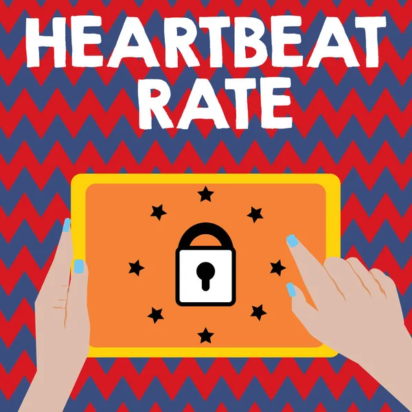 Escribiendo una nota mostrando Heartbeat Rate. Muestra de fotos de negocios medida por el número de veces que el corazón se contrae por minuto —  Fotos de Stock