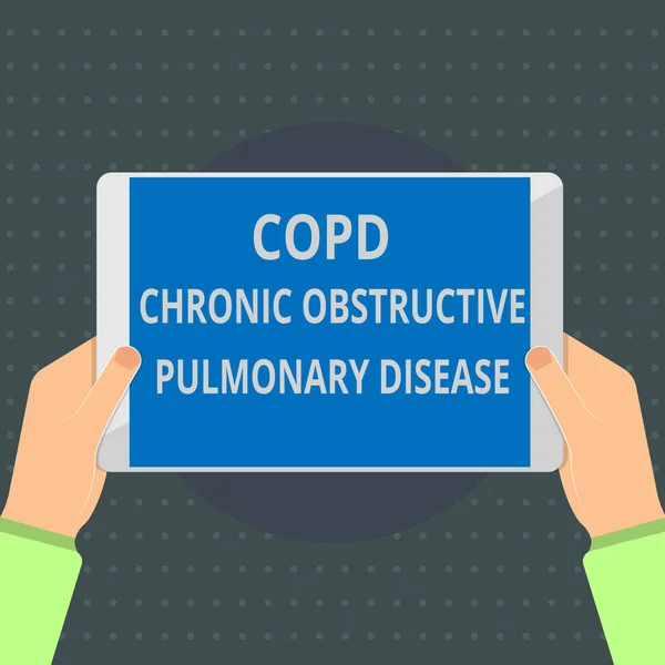 Copd 慢性閉塞性肺疾患を示すテキスト記号。概念的な写真息を肺疾患難易度 — ストック写真