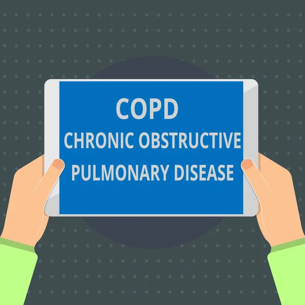 ป้ายข้อความแสดงโรคปอดอุดกั้นเรื้อรังของ Copd รูปภาพแนวคิด โรคปอด หายใจลําบาก — ภาพถ่ายสต็อก