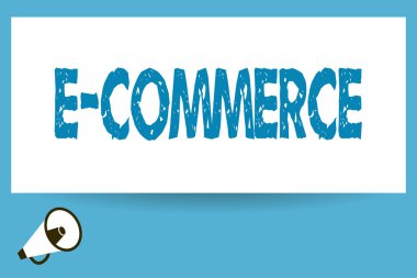 Word metin yazma E ticaret. Ticari işlemler için iş kavramı elektronik olarak Internet üzerinde yürütülen