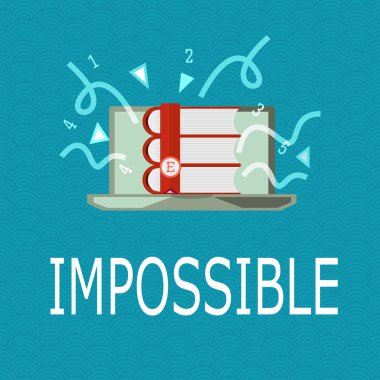 Kavramsal el imkansız gösterilen yazma. İş fotoğraf vitrine değil güçlü-e doğru ortaya var veya zor zor yapılması