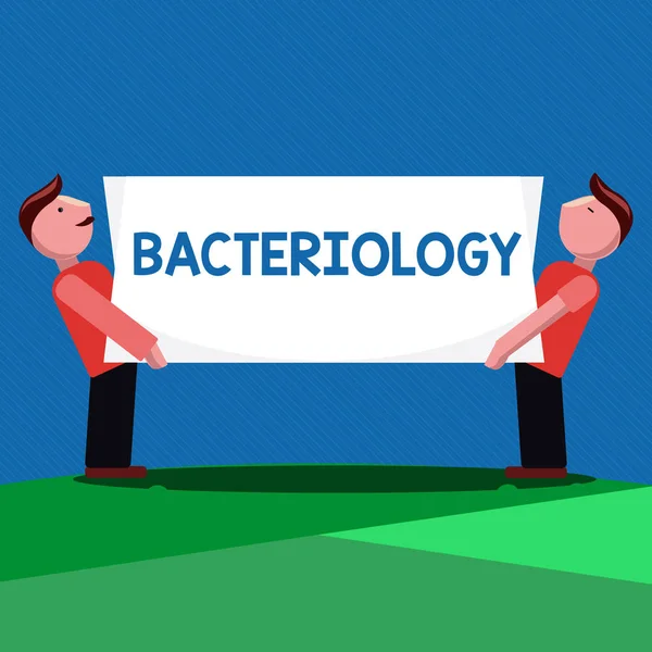 Handgeschreven tekst bacteriologie. Begrip betekenis tak van microbiologie omgaan met bacteriën en hun toepassingen — Stockfoto