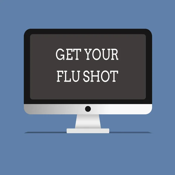 Ordet skriver text få din influensa skott. Affärsidé för förvärva vaccinet skyddar mot influensa — Stockfoto