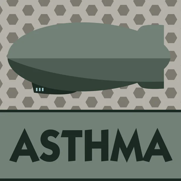 Word tekst intoetsen astma. Bedrijfsconcept voor aandoening van de luchtwegen gekenmerkt door spasmen in de bronchiën van de longen — Stockfoto