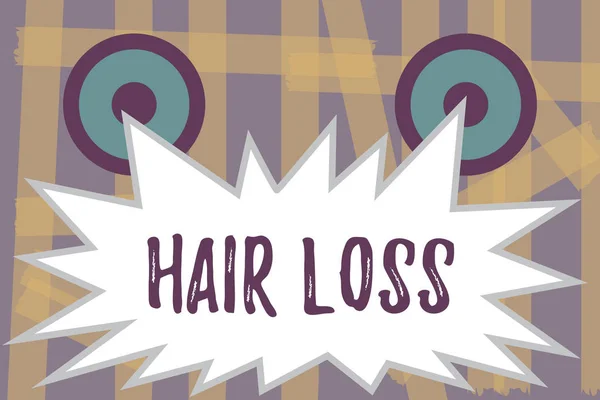 毛損失を示すメモを書きます。ビジネス写真頭やはげ体のどの部分から huanalysis 髪の損失を展示 — ストック写真