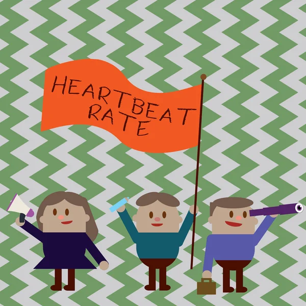 Escribiendo una nota mostrando Heartbeat Rate. Muestra de fotos de negocios medida por el número de veces que el corazón se contrae por minuto —  Fotos de Stock
