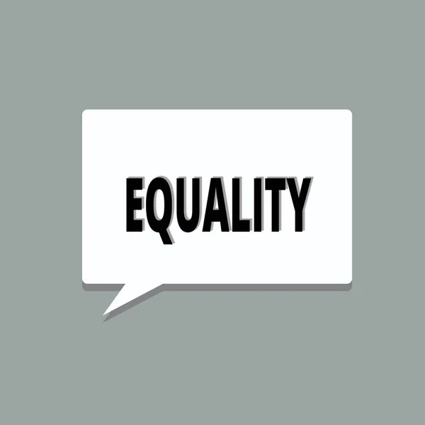 Handwriting text Equality. Concept meaning state of being equal especially in status rights or opportunities — Stock Photo, Image