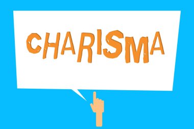 Kavramsal el karizma gösterilen yazma. Çekici çekicilik veya diğerlerinde bağlılık ilham çekicilik vitrine iş fotoğraf