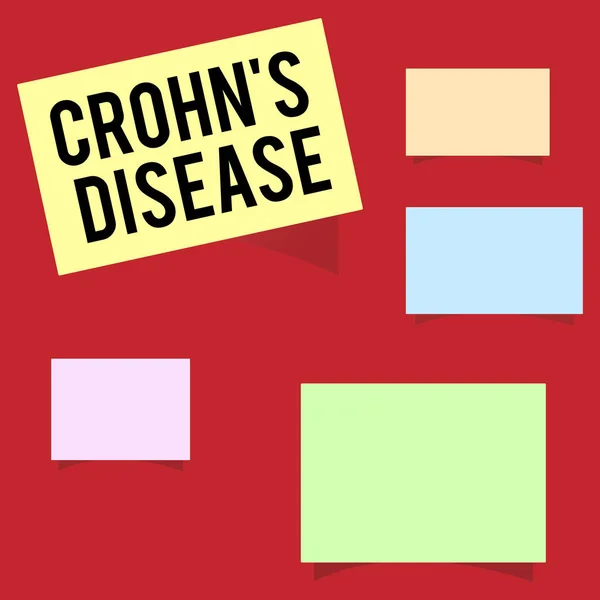 Scrivere una nota che mostri Crohn s è una malattia. Foto aziendale che mostra la malattia infiammatoria del tratto gastrointestinale — Foto Stock