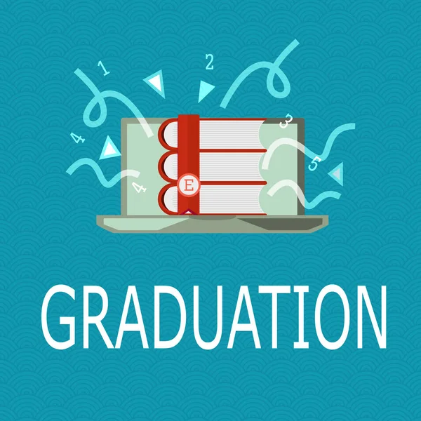 Escrita de mão conceitual mostrando Graduação. Foto de negócios mostrando Receber ou conferir certificado de diploma de grau acadêmico — Fotografia de Stock