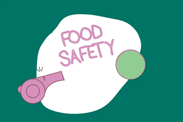 Writing note showing Food Safety. Business photo showcasing Conditions and practices that preserve the quality of food — Stock Photo, Image
