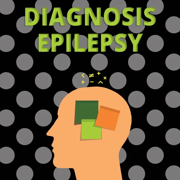 Texto de caligrafia Diagnóstico Epilepsia. Conceito que significa distúrbio em que a atividade cerebral se torna anormal — Fotografia de Stock