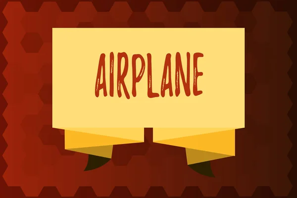 Tekst teken weergegeven: vliegtuig. Conceptuele foto luchtvaartuigen voertuig ontworpen voor reizen aerial transport — Stockfoto