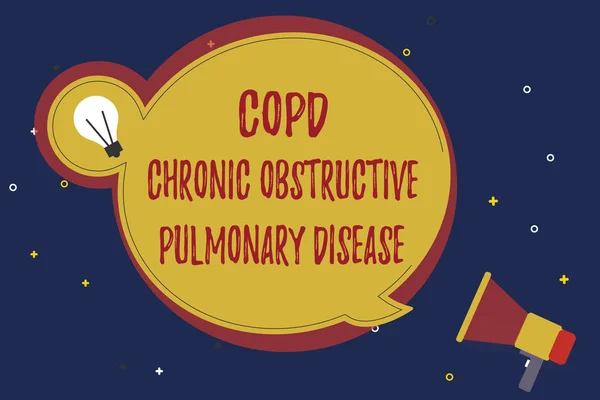 Texto de la palabra Copd Enfermedad pulmonar obstructiva crónica. Concepto de negocio para la enfermedad pulmonar Dificultad para respirar — Foto de Stock
