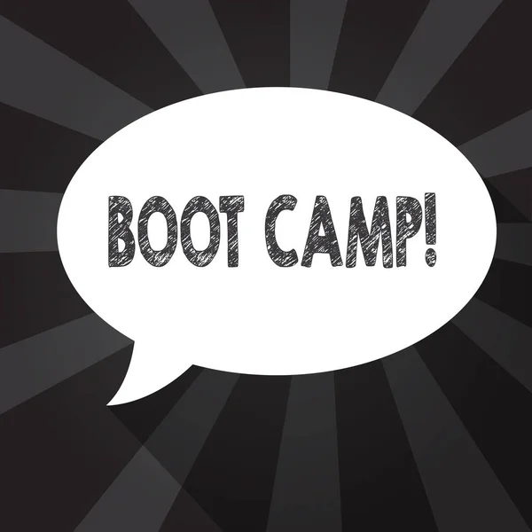 Word writing text Boot Camp. Business concept for Military training camp for new recruits Harsh discipline Fitness