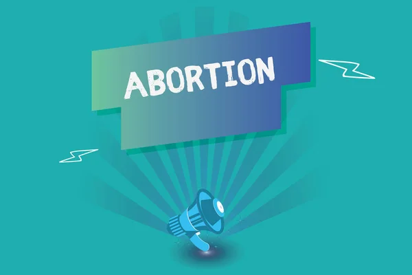 Note d'écriture montrant l'avortement. Photo d'affaires montrant l'arrêt volontaire d'une grossesse huanalysis Décès de l'embryon — Photo