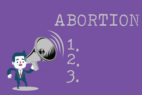 Sinal de texto mostrando Aborto. Foto conceitual Terminação deliberada de uma gravidez de huanalysis Morte do embrião — Fotografia de Stock