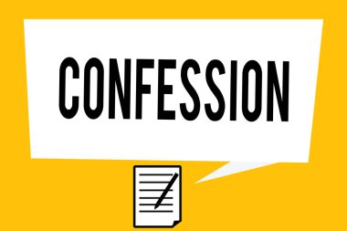 İtiraf yazma el yazısı metin. Bir itiraf deyim anlam dini doktrin suç suçlu bir kavramdır