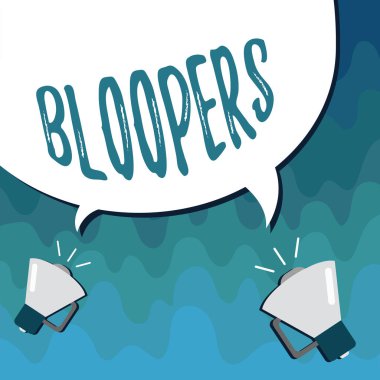 Handwriting text Bloopers. Concept meaning Embarrassing errors Mistakes Fails Missteps Problems Failures clipart