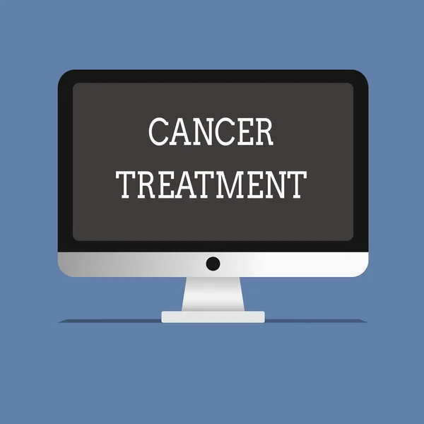 Текст, написанный словом Лечение рака. Бизнес-концепция использования хирургии, радиации и лекарств для лечения рака — стоковое фото