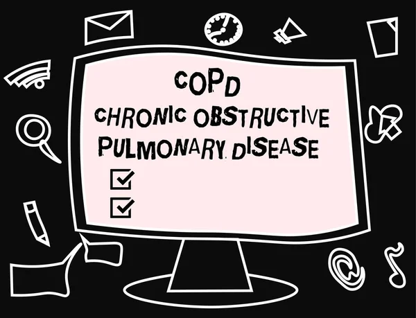 텍스트 기호 Copd 만성 폐쇄성 폐 질환을 보여주는입니다. 개념 사진 폐 질환 호흡 어려움 — 스톡 사진