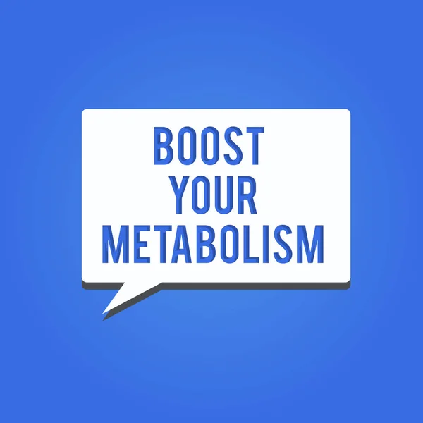 Slovo psaní textu zvýšit váš metabolismus. Obchodní koncept pro zvýšení účinnosti spalování tuků — Stock fotografie