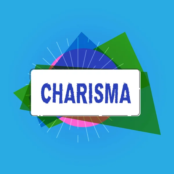 Írásbeli Megjegyzés mutatja a karizma. Bemutatják a lenyűgöző vonzerejének és varázsa, hogy inspirálja áhítat más üzleti fotó — Stock Fotó