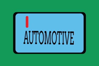 Kavramsal el Otomotiv gösterilen yazma. Selfpropelled ilgili motorlu araçlar motor araba otomobiller için vitrine iş fotoğraf