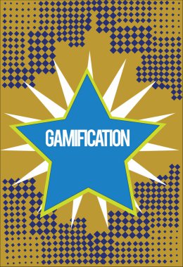 Gamification gösterilen Not yazma. Oyun oynarken diğer alanlarına tipik öğeleri uygulanması vitrine iş fotoğraf