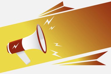 Düz tasarım iş illüstrasyon kavramı dijital pazarlama iş holding megafon için Web sitesi ve promosyon afiş. Çizgi film insan eli holding megafon. Sosyal medya kavramı.