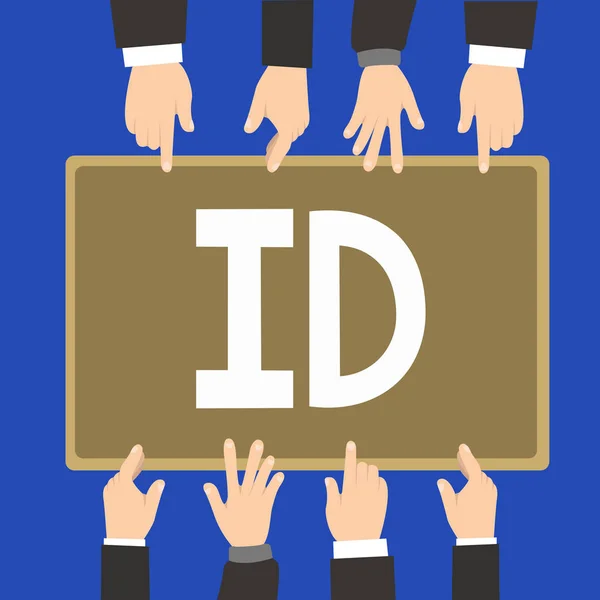 単語カードや id の示す証拠を識別するために使用できるドキュメントのテキストの id ビジネス コンセプトを書く — ストック写真