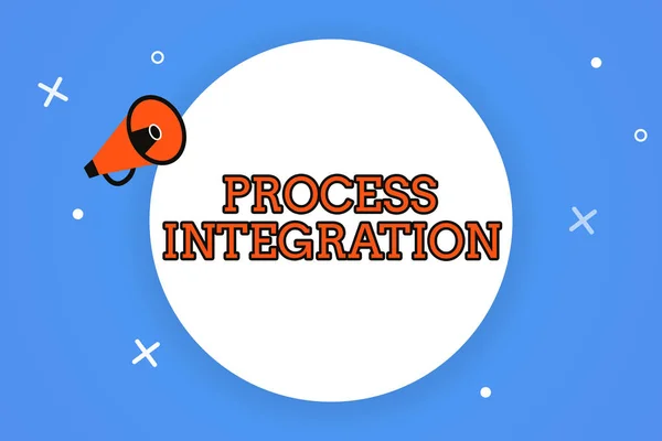 Написання тексту Word Process Integration. Бізнес концепція підключення системних сервісів та інформації — стокове фото