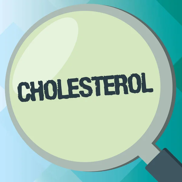 A kézírás szöveg koleszterin. Koncepció, azaz szteroid jelen lévő állati sejtek és testfolyadékok alkohol — Stock Fotó