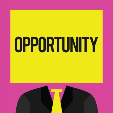 Kavramsal el fırsat gösterilen yazma. İş fotoğraf vitrine zaman ya da bir şey yapmak mümkün kılan koşullar kümesi