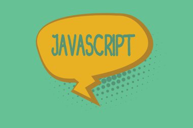 JavaScript gösterilen metin işareti. Kavramsal fotoğraf etkileşimli efektler oluşturmak için kullanılan bilgisayar programlama dili