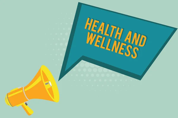 Text sign showing Health And Wellness. Conceptual photo state of complete physical, mental and social wellbeing — Stock Photo, Image