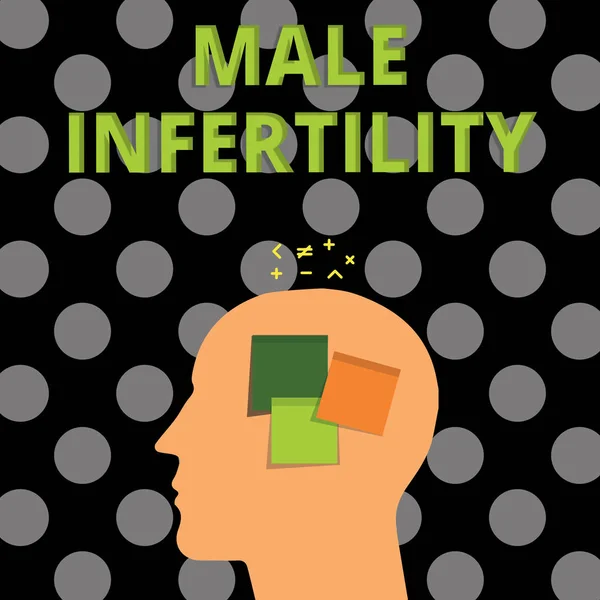 Texto de escritura Infertilidad masculina. Concepto que significa Incapacidad de un varón para causar el embarazo en un — Foto de Stock